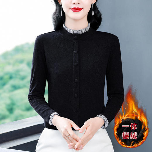 KQL 644G9255双面德绒打底衫时尚洋气上衣 商品图2