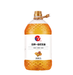 盐百压榨一级花生油5L.