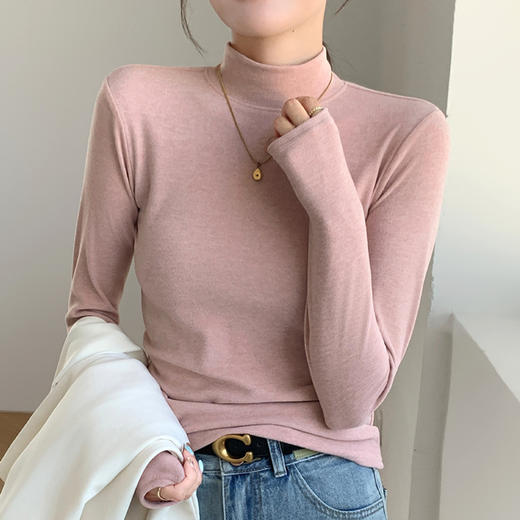 「6色可选！半高领打底衫」秋冬新款修身洋气秋冬新款内搭长袖秋衣上衣 商品图1