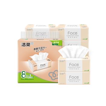 洁柔抽纸 粉Face柔韧3层120抽*8包 可湿水面巾纸纸巾 湿水强韧 /家庭清洁/纸品 /清洁纸品 /抽纸 商品图6
