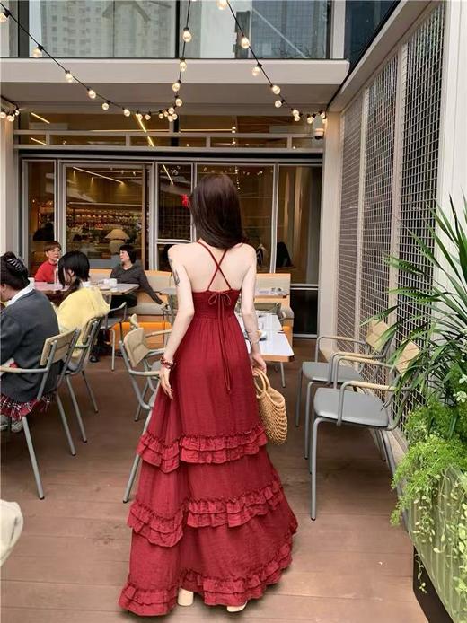11.11最后促，不参与退货清仓处理！卡芙蒂妮0002夏日度假风吊带长裙连衣裙-喜出 商品图3