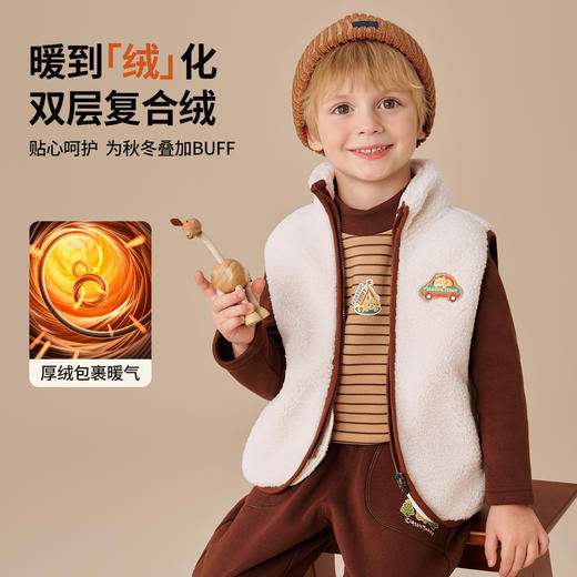 【清仓捡漏】【加绒】【90-120】【精典泰迪】男女童保暖加绒马甲 商品图7