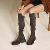 千百度厚底弹力靴女袜靴显瘦增高瘦瘦靴骑士靴长靴子A25506608 商品缩略图2