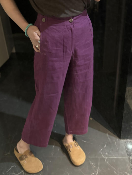 亚麻紫色宽松阔腿裤（蕾姐穿S） 商品图6