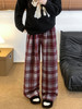 【YW】无忧购加绒复古松弛感提花格子显瘦直筒拖地阔腿裤 H-2022（截单后3-5天发货） 商品缩略图3