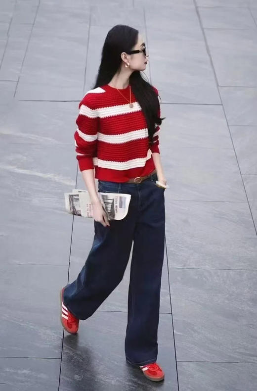 【高品质私服】【IC棉羊绒条纹套头针织衫】利落线条勾勒慵懒随性的廓形，自带复古法式风情G1268-CC【无标出货 介意慎拍】 商品图6