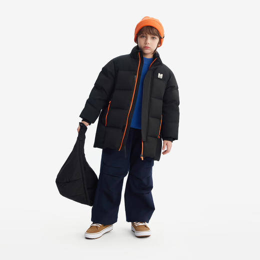 【秒】【MQD】【三防】MQD儿童羽绒服男童冬可拆卸连帽中长款外套 商品图3