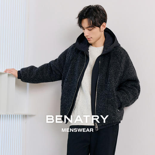贝纳川羊毛连帽羽绒服ECT405136 商品图1