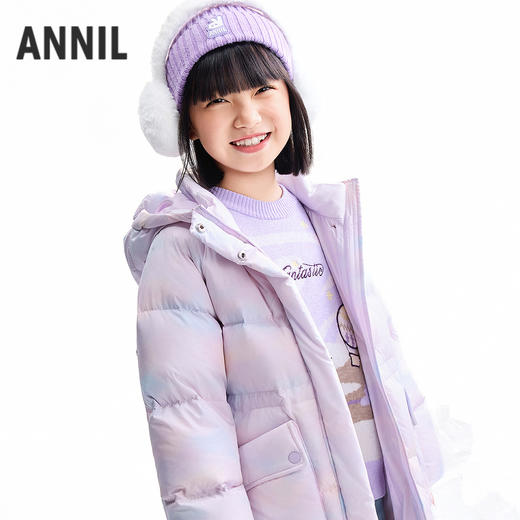 【实体店同款】女童中长款羽绒服冬季新款安奈儿童装AG545393 商品图1