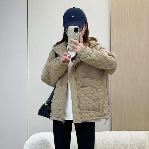 丁摩 棉衣棉服女2025新款冬季夹棉轻薄小棉袄秋冬超好看连帽外套5ZF-2835 商品图2