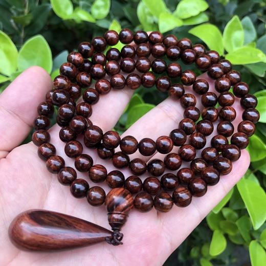【青山特惠】0.8*108颗海南黄花梨紫油梨满纹老料文玩手串h112 商品图0