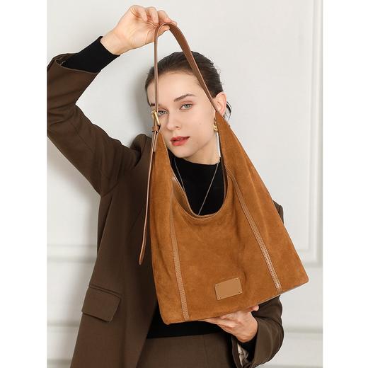 时尚磨砂牛皮单肩腋下包大容量斜挎包 商品图1