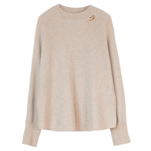 牧衣游原创 进口UPW牦牛绒毛织混纺套头衫手工刺绣软糯轻盈 元森 商品图4