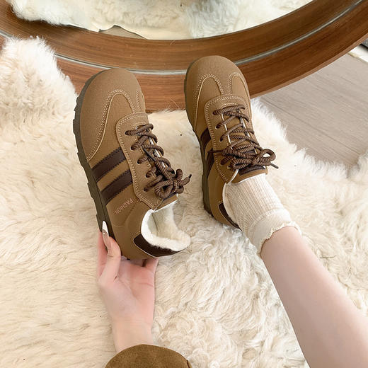 【YW】无忧购加绒保暖秋冬季时尚德训女鞋百搭休闲运动板鞋0796（截单后3-5天发货） 商品图10