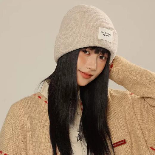「DANMO羊毛韩系针织帽」舒适佩戴亲肤触感 耐用不变形 佩戴更舒适 甜美休闲 商品图0
