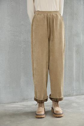 LNNNS 抽绳灯芯绒宽松显瘦休闲直筒长裤 21149