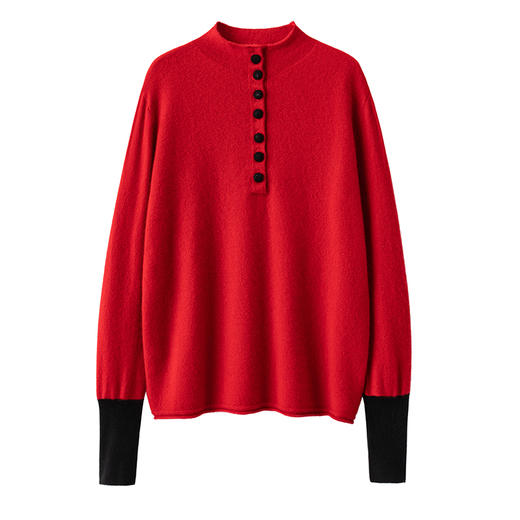 S·Y·C【多色公主】纯山羊绒设计感拼色保暖衣CYR240279 商品图3