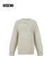 HIDEMI 极简大廓形圆领粗棒针羊驼毛羊毛混纺花纱宽松慵懒毛衣 商品缩略图4