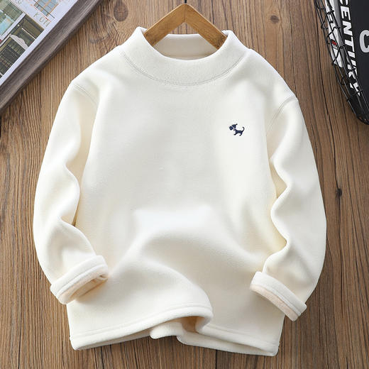 110-170一件过冬打底 儿童半高领打底衫加绒秋冬保暖长袖 商品图2