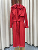 「断码清仓」高级感正红色长款收腰系带翻领大衣M码 ZFYY042 商品缩略图1
