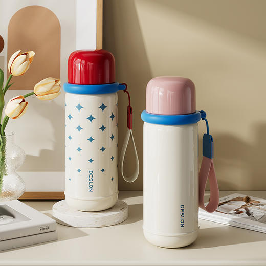 🔥颜值品质在线，杯身质感满满【德世朗DNYB-550暖语双饮焖泡杯】💥方便随身携带的水杯🧀不锈钢真空内胆 放心用🎁保温保冷效果都不错，很适合日常通勤  商品图0