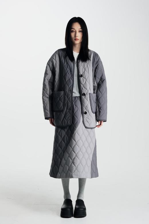 SIA SAYLOR 个性时尚菱形格拼色夹棉棉衣外套 21121 商品图1