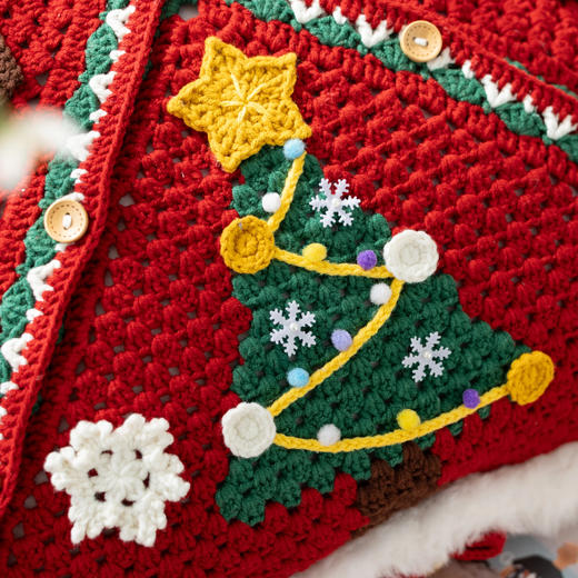 苏苏姐家圣诞记忆抱枕毯手工DIY编织钩针毯子牛奶棉毛线团材料包 商品图3