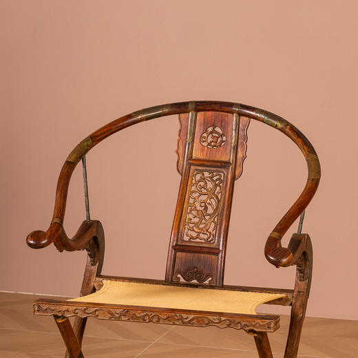 清	黄花梨透雕螭龙纹交椅 商品图2