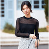 丁摩 女士打底蕾丝衫秋冬新款修身显瘦镂空性感大方半高领5ZF-348 商品缩略图1