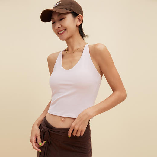 跃牌【颜值有理】系列 交叉美背运动瑜伽背心V腰抽褶健身长裤运动训练跑步瑜伽套装YB1253+YK1221 商品图3