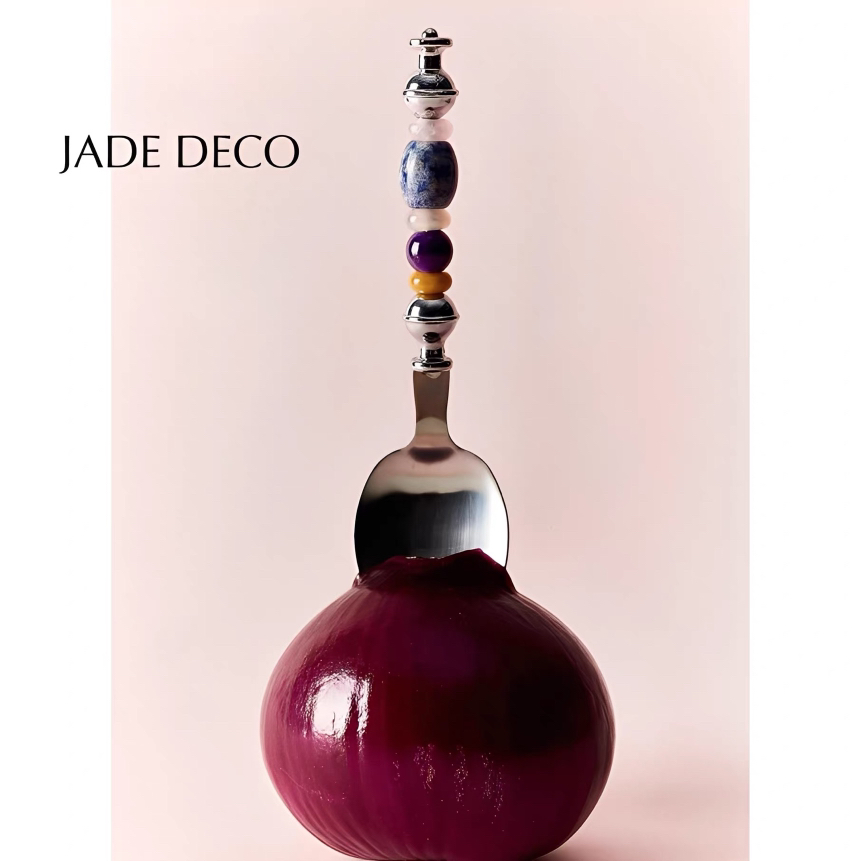 Jadeco/天然石串珠餐勺