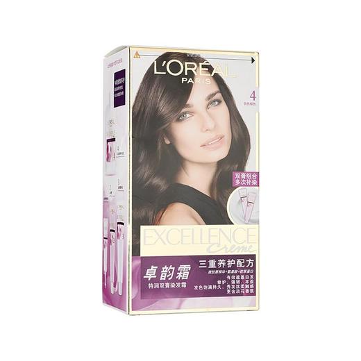 欧莱雅卓韵霜特润双膏染发霜4#自然棕色 商品图3