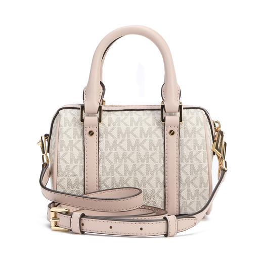 193599042435 迈克高仕MICHAEL KORS 【品牌官方质保】MK Bedford 超小号老花拼色斜挎单肩波士顿包 商品图2