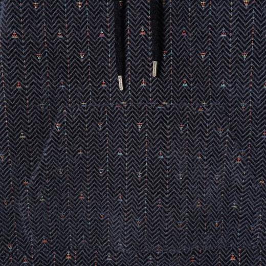 WY1289SDSA秋冬新款痞帅男装彩色刺绣绒毛波浪线设计抽绳连帽卫衣百搭 商品图3