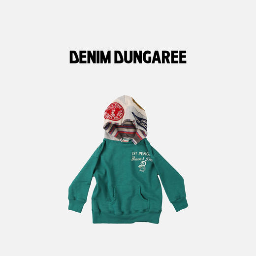 日本DD童装 DENIM DUNGAREE 企鹅 PENNIE 复古徽章派克帽衫卫衣 商品图3