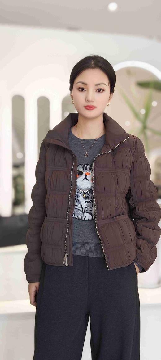 586119时尚短款拉链立领轻羽绒服 商品图6