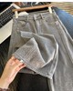 加绒牛仔裤比例分割线！~7密密绒拖地牛仔裤女秋冬新6款加绒宽松直筒阔腿裤 商品缩略图4