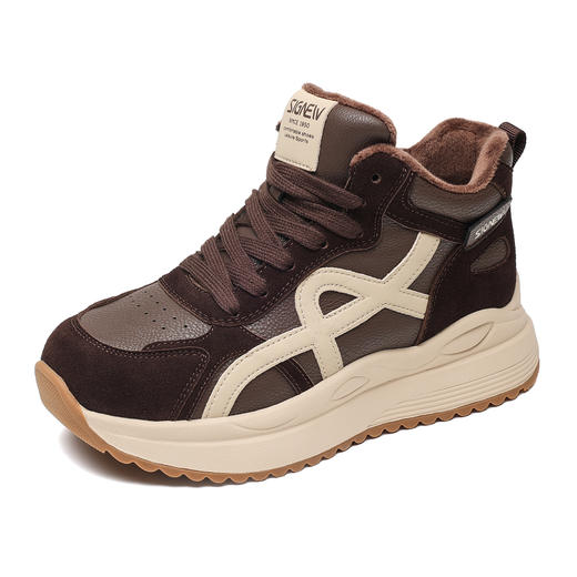 信诺妈妈鞋女加绒保暖棉鞋中老年舒适平底运动休闲鞋2025冬季新款X5M130-251D 商品图3