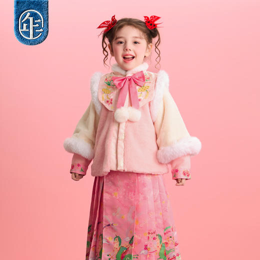 年衣童装加绒汉服套装女童冬季儿童马面裙中式天马行空加绒汉服套装 商品图3