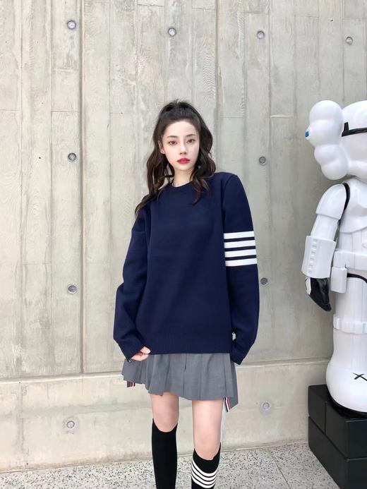 THOM BROWNE 汤姆布朗 .TB经典四条杠针织加厚毛衣圆领毛衣 男女同款（ZY*BG） 商品图0