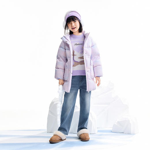 【实体店同款】女童全腰牛仔长裤冬季新款安奈儿童装AG546084 商品图3