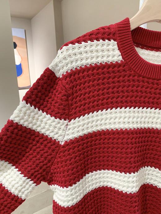 【高品质私服】【IC棉羊绒条纹套头针织衫】利落线条勾勒慵懒随性的廓形，自带复古法式风情G1268-CC【无标出货 介意慎拍】 商品图11