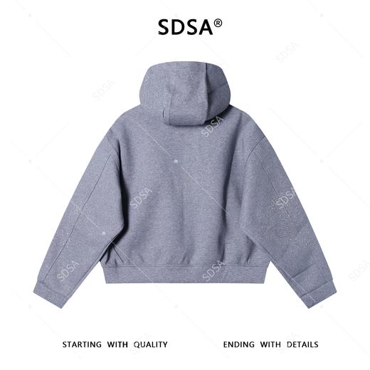 25157SDSA秋冬新款痞帅男装韩版简约纯色烫钻抽绳拉链连帽卫衣百搭时尚 商品图5