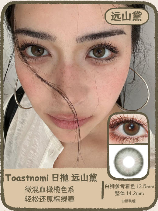 Toastnomi旗下 ·远山黛｜14.2mm白狮参考着色中大直径 日抛十片装 商品图0