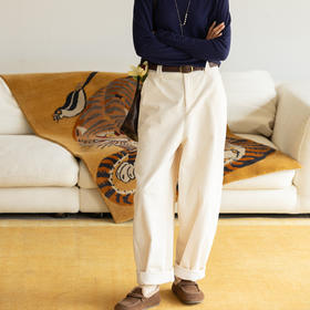 牧衣游原创净色灯芯绒长裤女冬新款简约文艺宽松百搭休闲裤 知尘