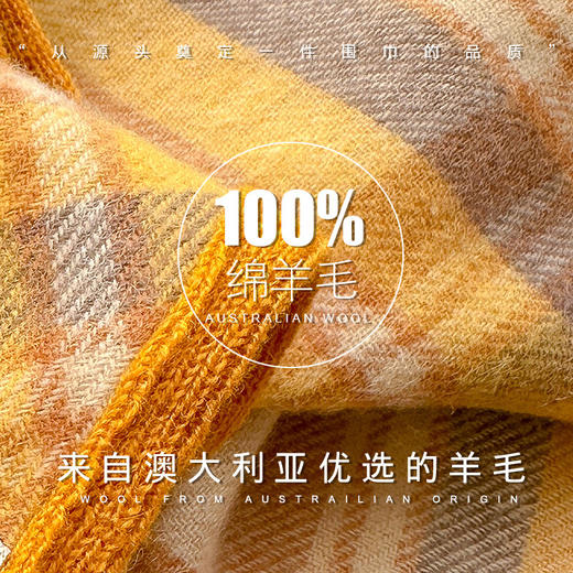 丁摩 英格兰格子(纯羊毛)三角披肩外搭女士冬季针织羊绒围巾送礼保暖5ZF-11101 商品图3