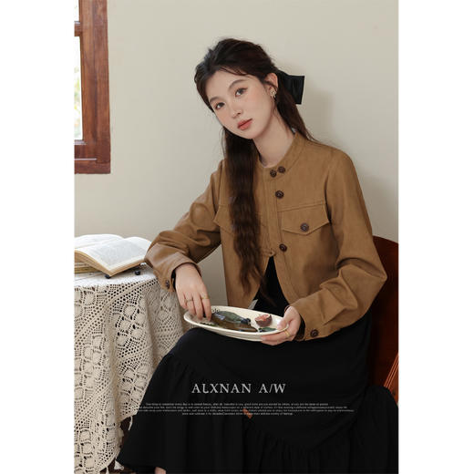 鹿向南「美拉德」皮衣外套吊带裙女2025新款秋冬穿搭显瘦两件套 商品图4