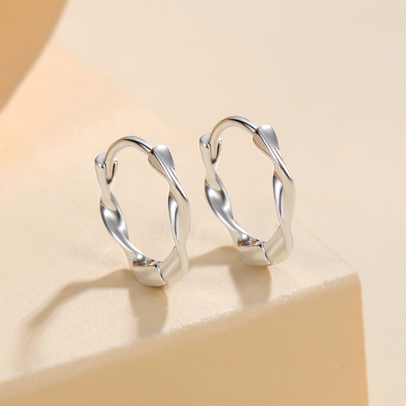 Winy 999足银旋影耳扣配证书送女朋友/老婆/闺蜜生日节日礼物