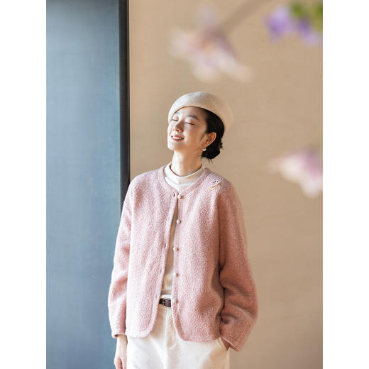 牧衣游原创手绣羊羔绒短外套保暖 限量福利款 白榆桐不支持会员折 商品图1