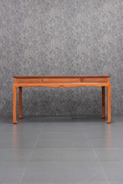 红桥红  家具严选  缅甸花梨（大果紫檀）【158石盘茶趣 双抽屉马蹄腿茶桌 四件套】 商品图3